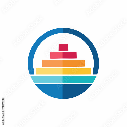 Circular pyramid chart representing data segmentation and growth stages