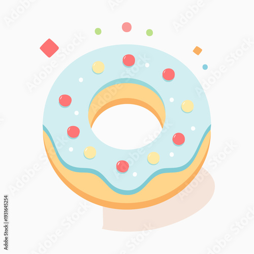 Whimsical Frosted Donut Icon with Colorful Sprinkles – A Delightful Symbol for Sweet Treats and Celebrations