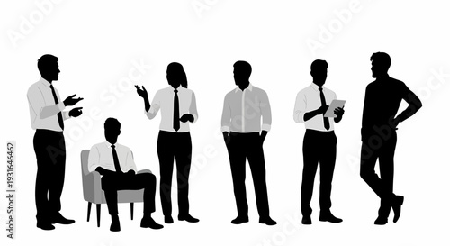 Businessmen in Various Poses and Attire.