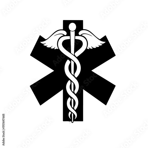 caduceus medical symbol vector