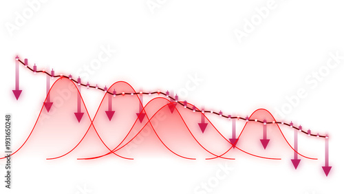 Obraz na plátne PNG image of Abstract visualization of financial market decline featuring a desc