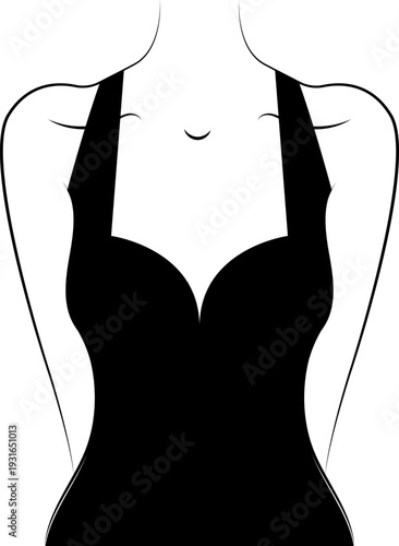 Types of Corsets Hand drawn vector sketch icons collection longline bra lingerie technical fashion illustration with molded cup, crop hip length. Types of necklines in dresses