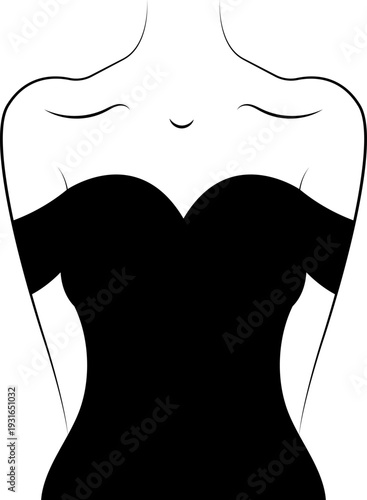 Types of Corsets Hand drawn vector sketch icons collection longline bra lingerie technical fashion illustration with molded cup, crop hip length. Types of necklines in dresses