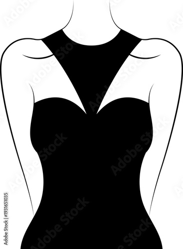 Types of Corsets Hand drawn vector sketch icons collection longline bra lingerie technical fashion illustration with molded cup, crop hip length. Types of necklines in dresses