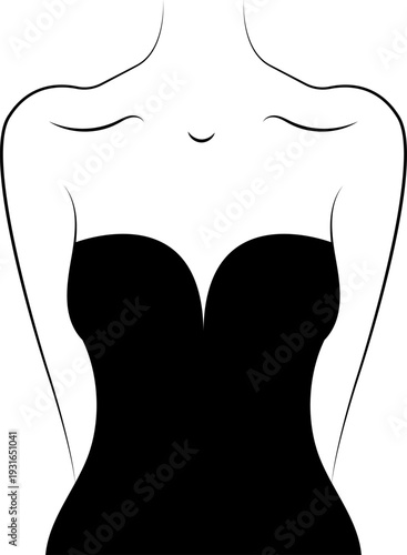 Types of Corsets Hand drawn vector sketch icons collection longline bra lingerie technical fashion illustration with molded cup, crop hip length. Types of necklines in dresses