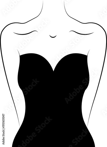 Types of Corsets Hand drawn vector sketch icons collection longline bra lingerie technical fashion illustration with molded cup, crop hip length. Types of necklines in dresses