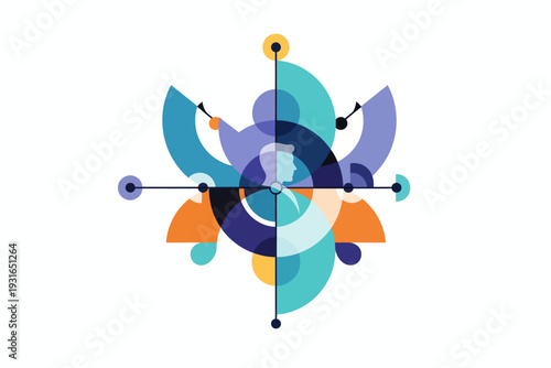 Conceptual Human Profile Focus and Networking Graphic - Generative AI