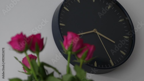 clock and flower