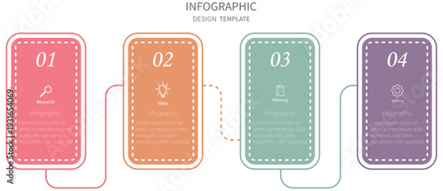 Business infographic design template with 4 options. Can be used for workflow layout, diagram, annual report, web design. Business data visualization . Vector illustration abstract background.  