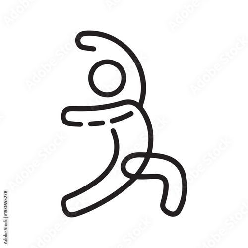 Minimalist Yoga Stretching Pose Icon for Fitness Wellness and Healthy Lifestyle Exercise Design
