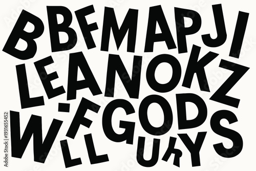 Black Distorted Glitch Text Typography Abstract Word Art BBFBFM Lean Gods Will Guys Ugly Chaos Typography Poster