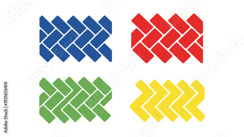 Colorful geometric patterns in a woven lattice design layout