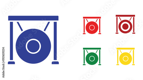 Collection of various musical percussion instruments and symbols