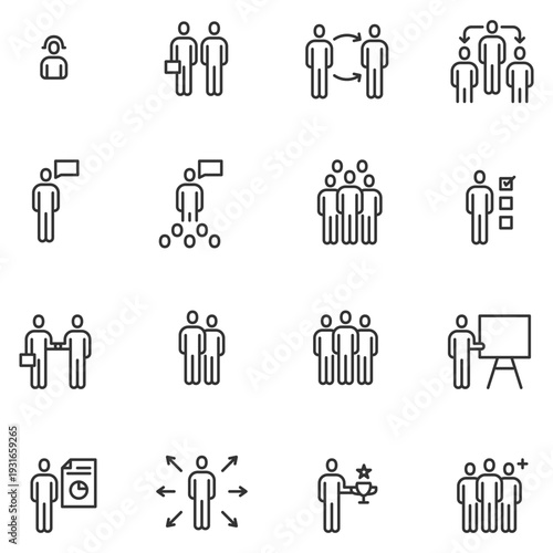 people icon line logo vector ,person,team,employee, group,meeting
