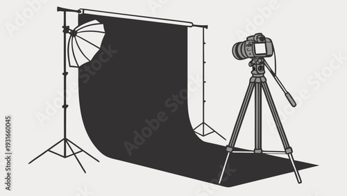 Professional photography studio setup with camera and lighting equipment 1.