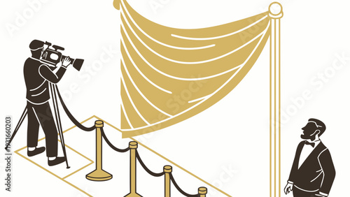 Red Carpet Event with Cameraman and VIP Guest.