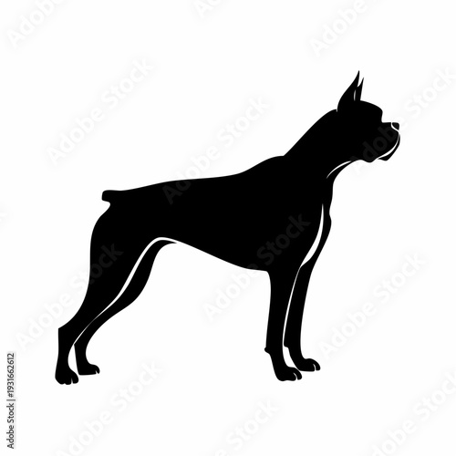 Elegant Boxer Dog Silhouette: A Sleek and Striking Visual Representation minimum character 50 and