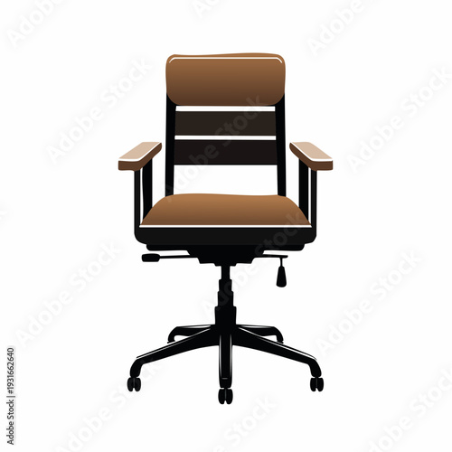 Elegant brown office chair illustration for professional and comfortable workspaces