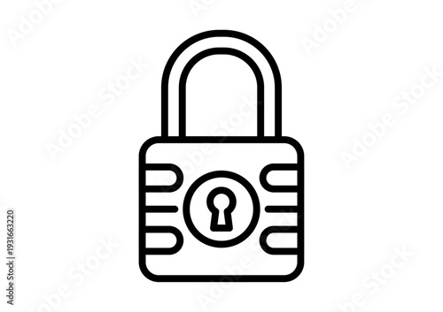 Icono candado de seguridad con ojo de cerradura en estilo lineal para protección de datos o propiedad