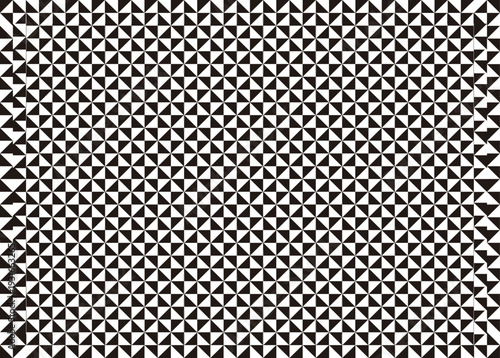 Patrón geométrico de triángulos negros y blancos con efecto óptico y textura repetitiva moderna