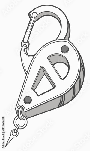 Carabiner with Pulley System for Climbing and Outdoor Activities.
