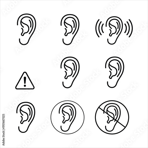ear logo icon. Hearing icon.