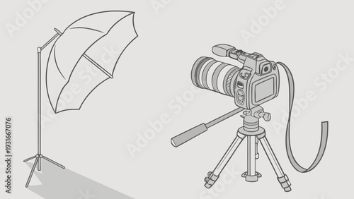 Professional Photography and Videography Equipment Setup.