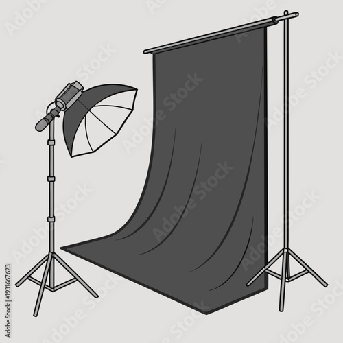 Professional photography studio setup with lighting and backdrop 2.
