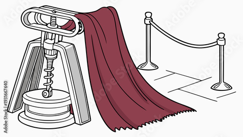 Wine Press and Red Carpet Illustration.
