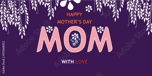 Happy Mother’s Day MOM Greeting Card with Floral Design