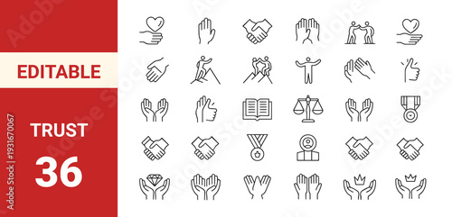 Partner icons for design. Easily editable stroke. Modern flat design.