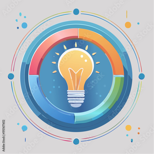 Creative Idea Generation and Innovation Process Concept with Light Bulb Illustration