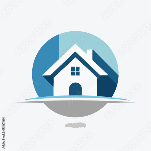 Modern flat design icon symbolizing home, property, and comfortable living, perfect for real estate ventures and urban development projects