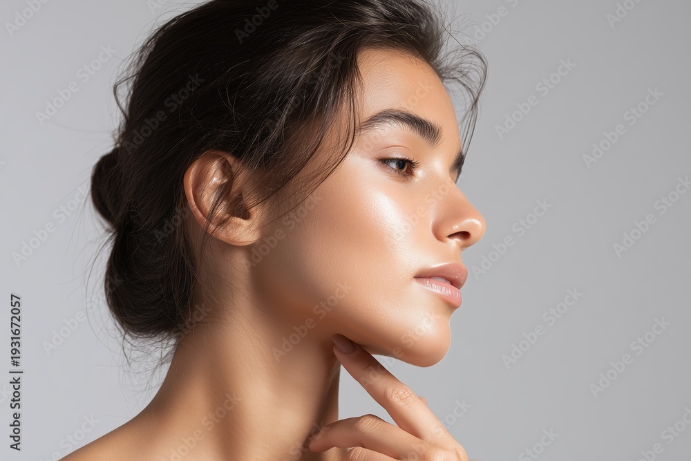 Naklejka premium Radiant Skin Close-up with Natural Glow