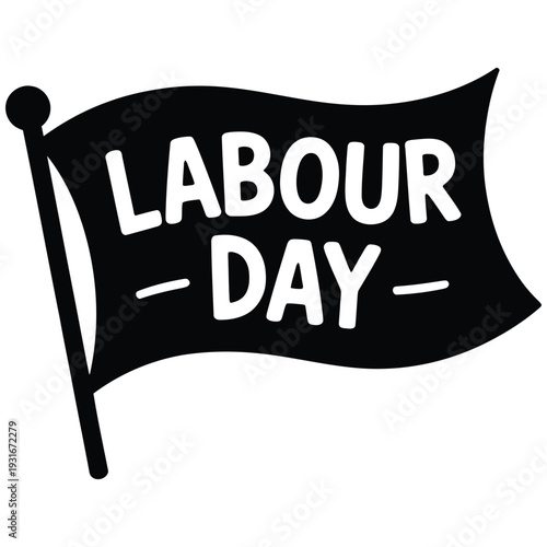 Labour day flag banner illustration isolated on white background