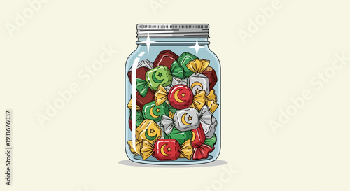 flat illustration of Eid chocolate candy