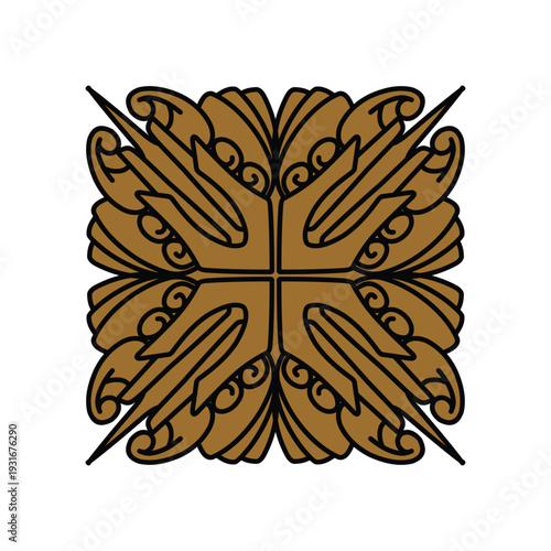 Colorful Symmetry Geometric Tile Motif