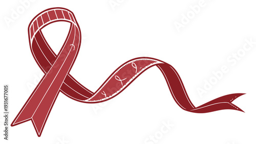 Red Ribbon Symbolizing Awareness and Support for Various Causes.