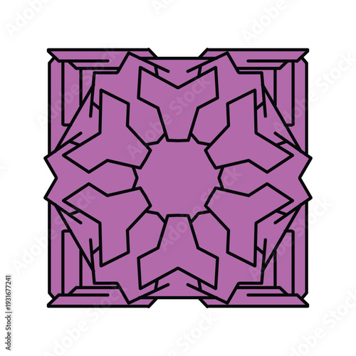 Intricate Symmetrical Floral Tile Pattern