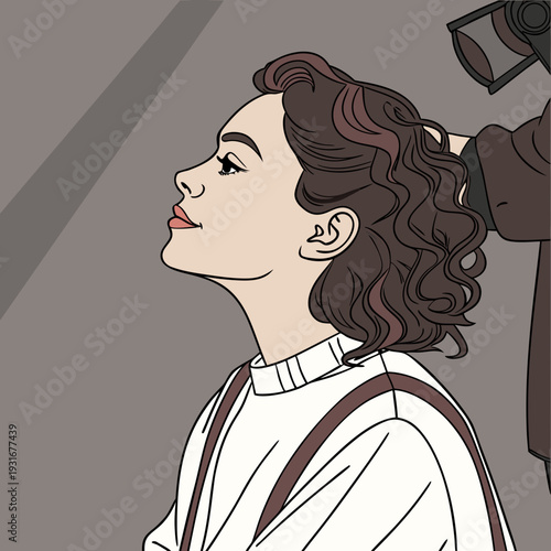 Woman getting her hair styled by a professional.