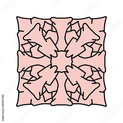 Artistic Symmetrical Ornament Tile Pattern