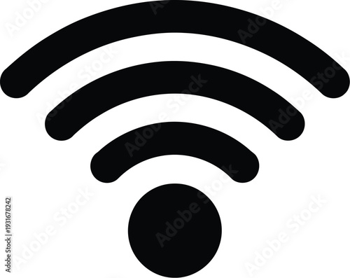wireless signal icon on black background