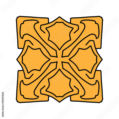 Colorful Artistic Square Ornament Mosaic