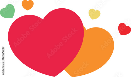 Colorful hearts for romantic themes