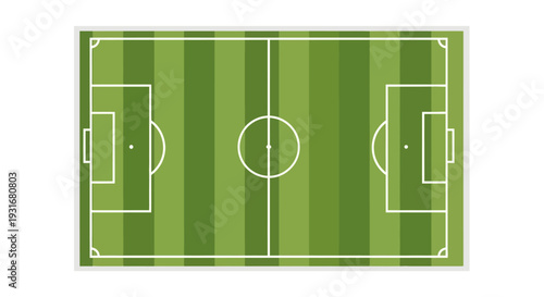 Football Field Blueprint: An overhead perspective of a meticulously drawn football field, showcasing precise lines and sections for tactical planning and game analysis.