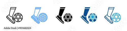 Football icon multiple style and collection