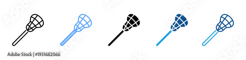 Lacrosse Stick icon multiple style and collection