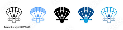 Parachute icon multiple style and collection