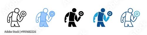 Dumbbell Exercise icon multiple style and collection