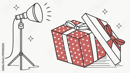 Spotlight on a festive gift box celebrating special occasions.